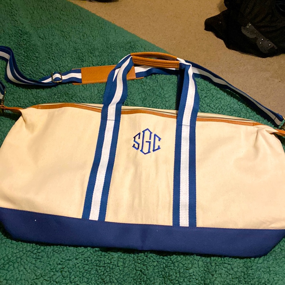 Marley Lilly Canvas Weekender with initial SCG new without tags